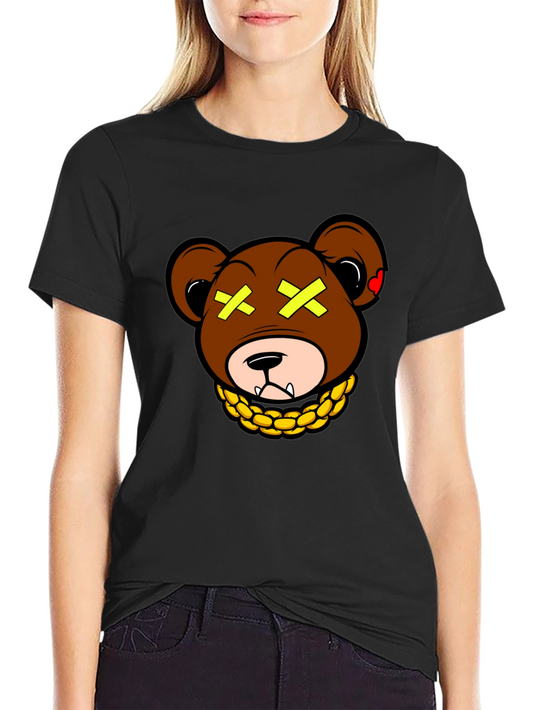Bear With Gold Chain Graphic T-Shirt