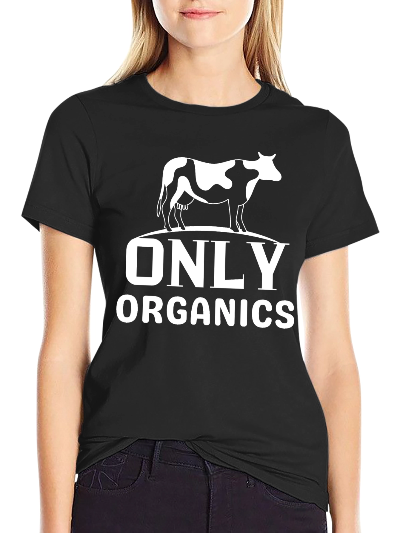 Only Organics Cow T-Shirt - Black