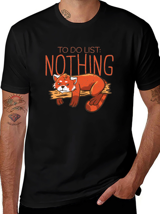 Lazy Red Panda Graphic T-Shirt - To Do List: Nothing