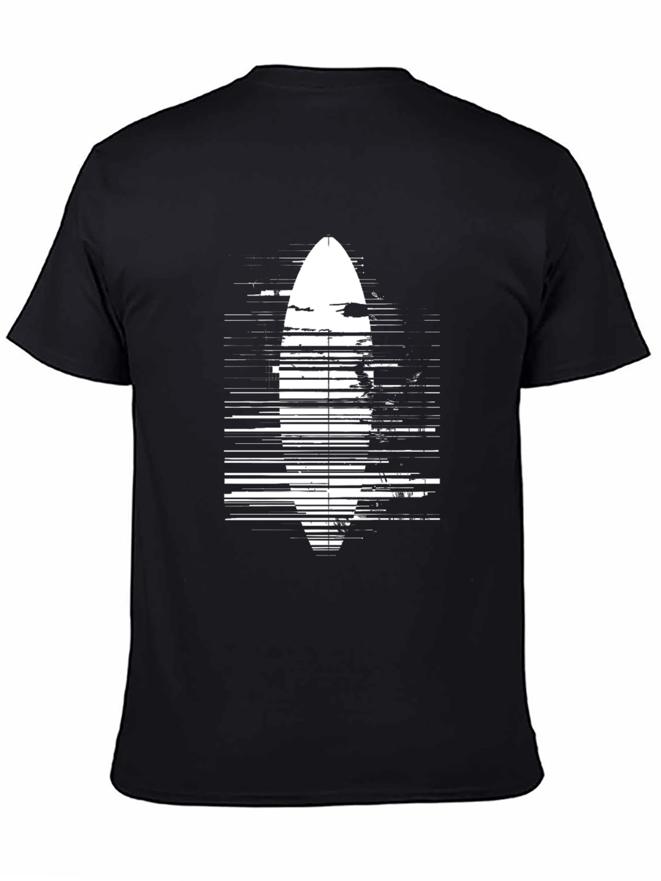 Surfboard Graphic Tee - Black Cotton Casual Shirt