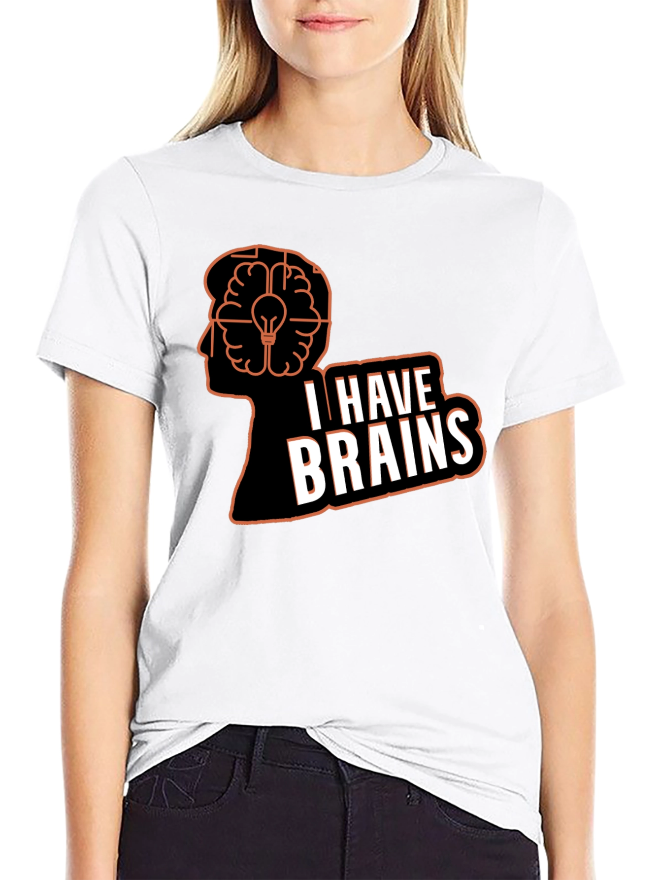 I Have Brains Graphic T-Shirt - Black