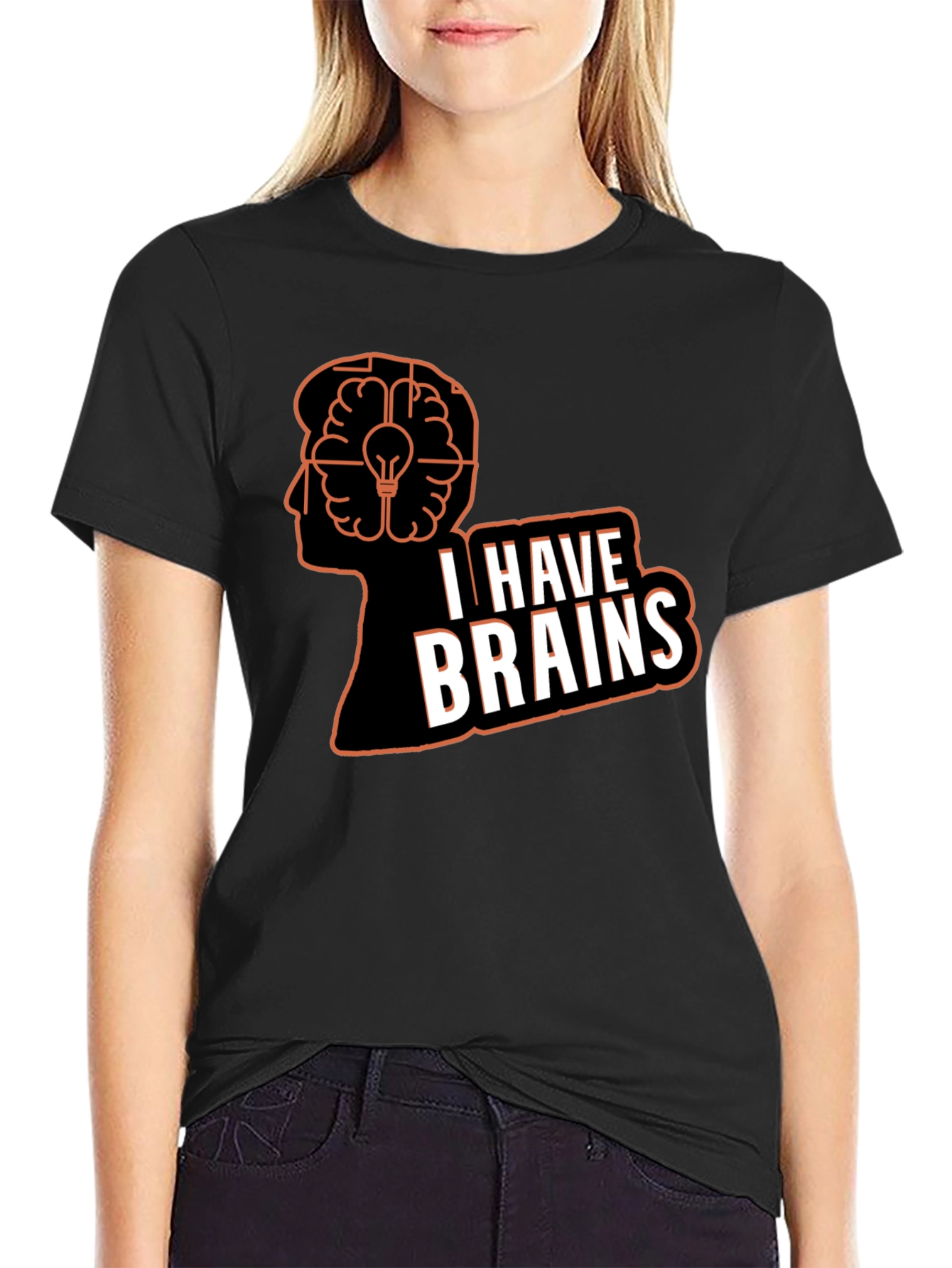 I Have Brains Graphic T-Shirt - Black