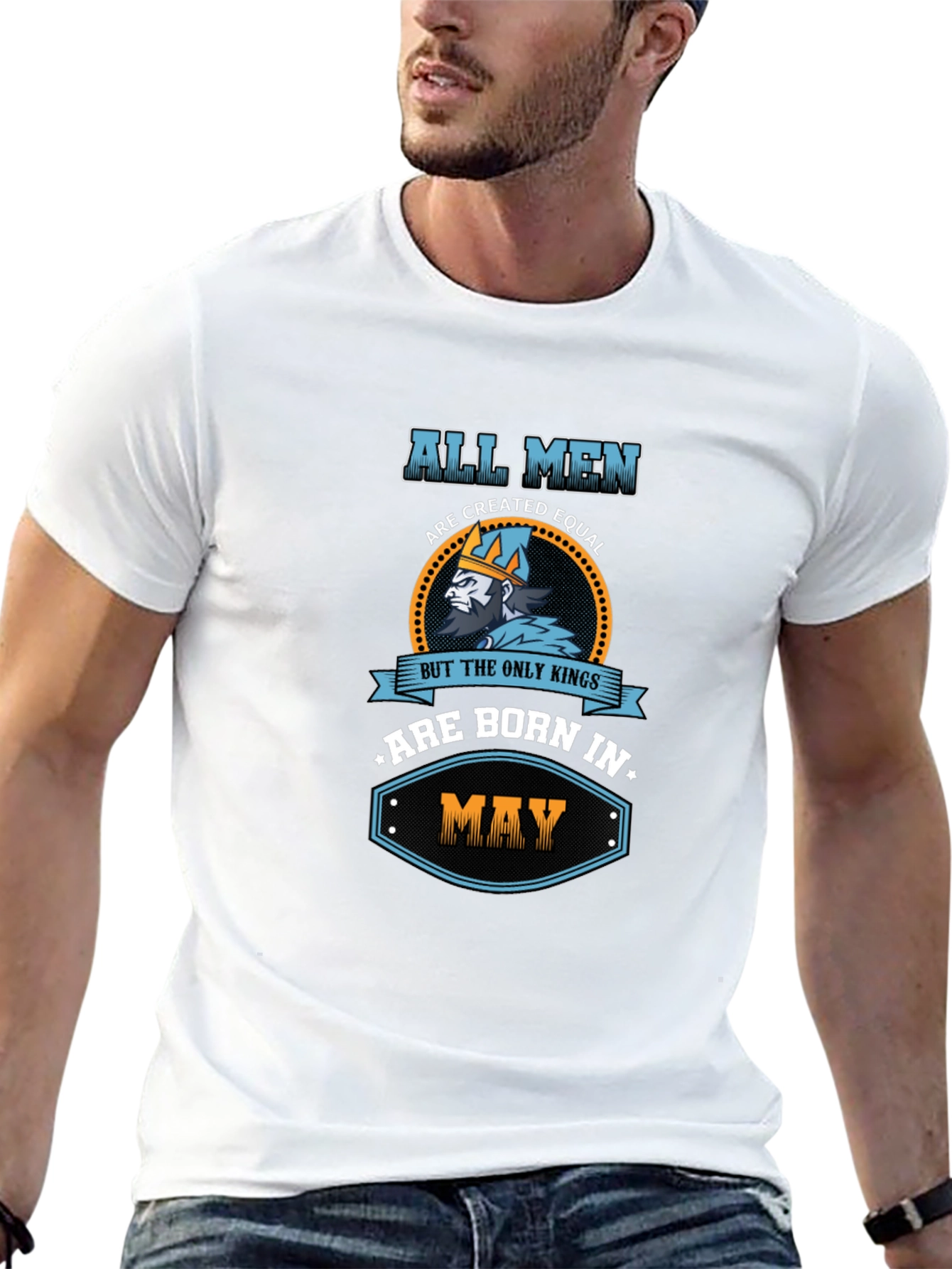Mens Born in May Graphic Tee - Black