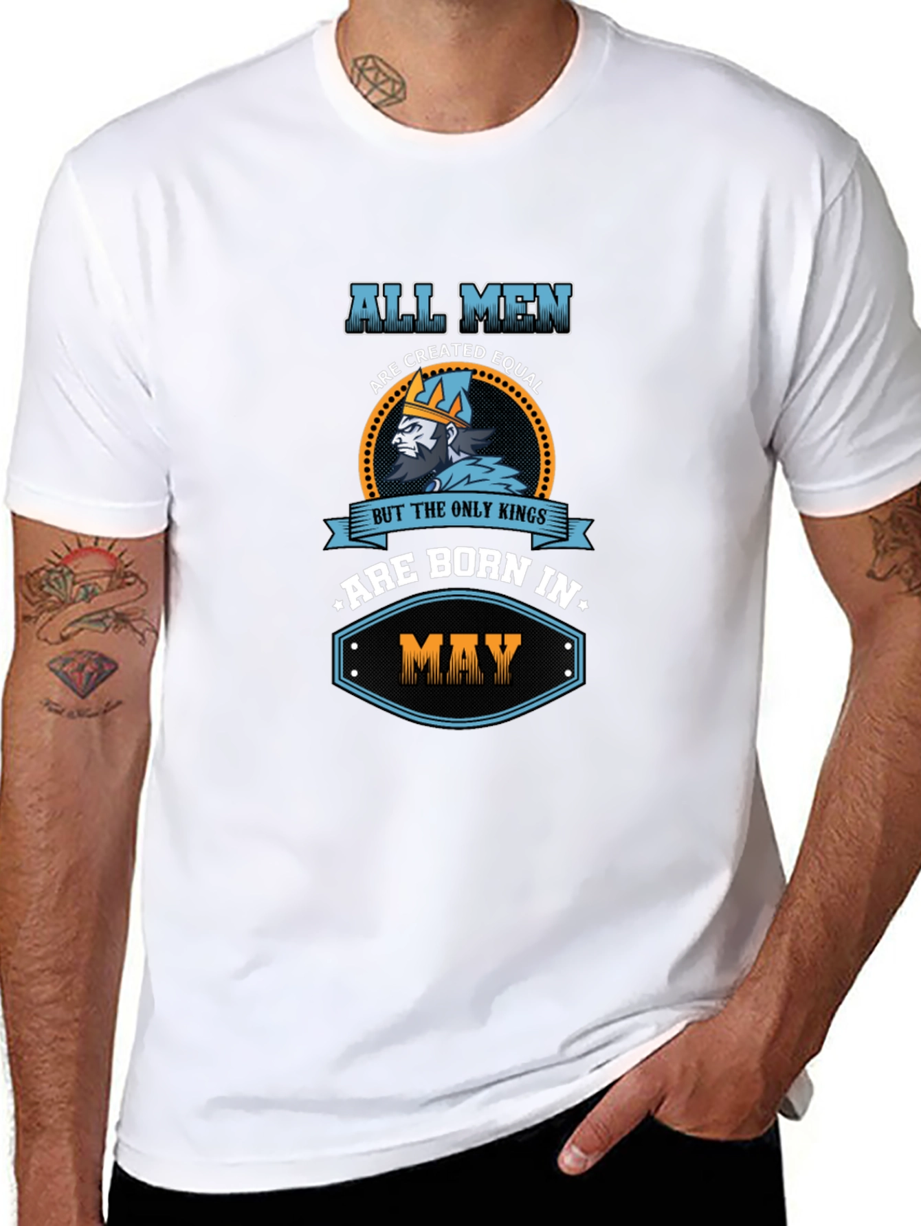 Mens Born in May Graphic Tee - Black