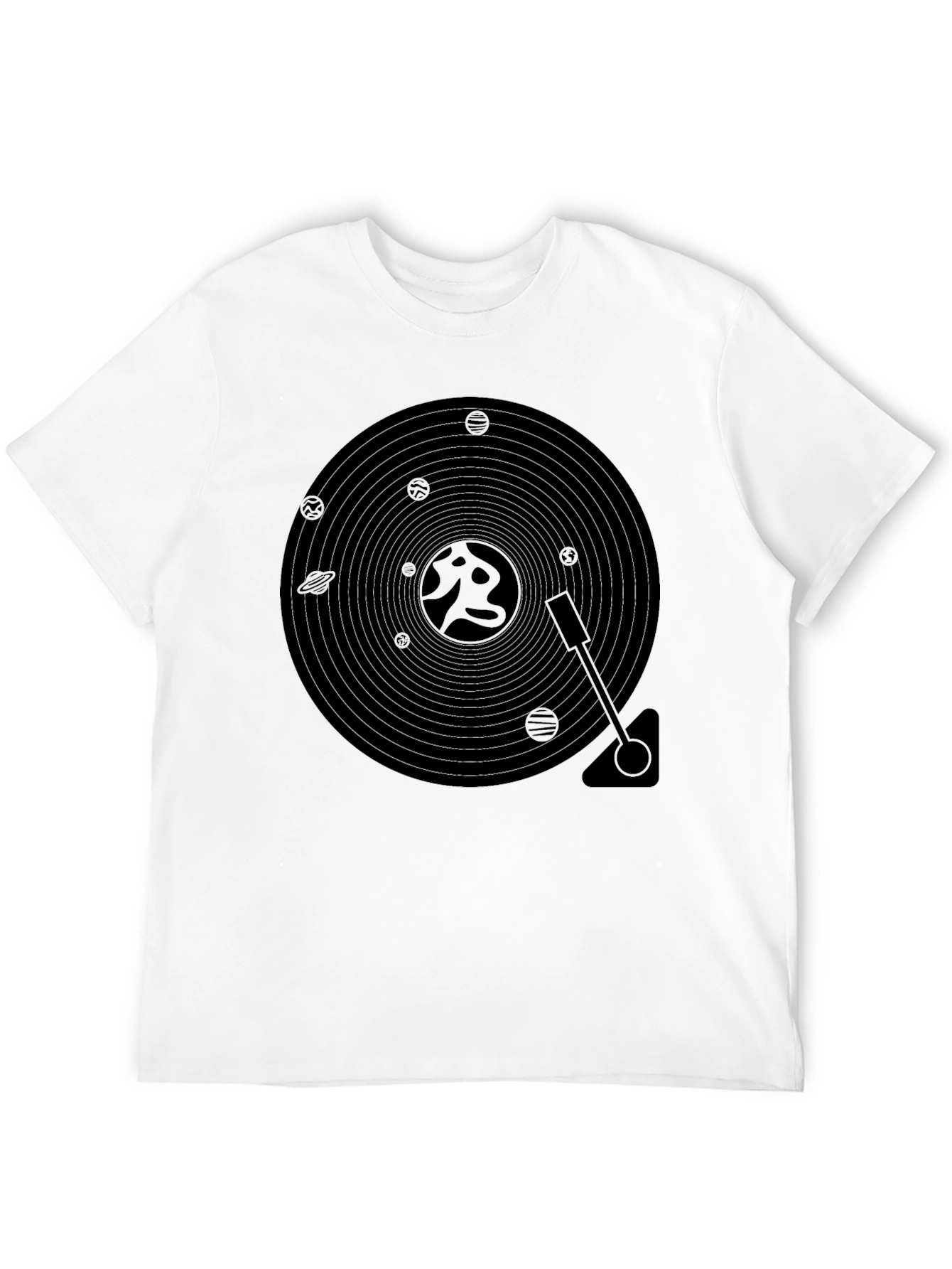 Cool Black Record Player Graphic Tee