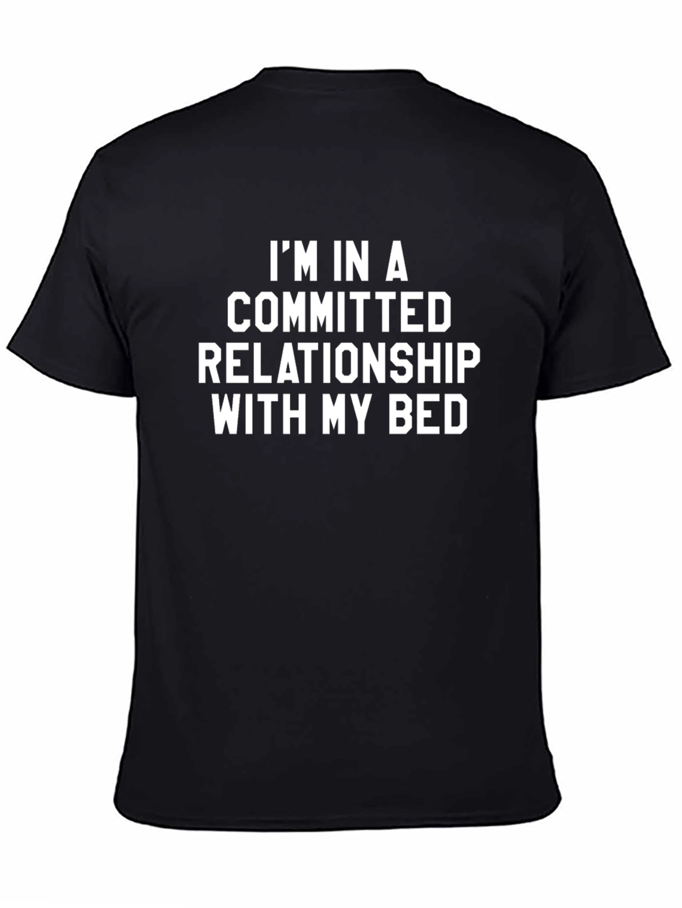 Committed Relationship Bed T-Shirt - Black Cotton Tee