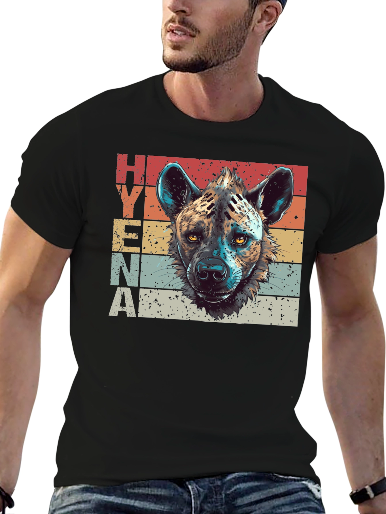 Hyena Graphic Tee - Retro Style Animal Lover Shirt