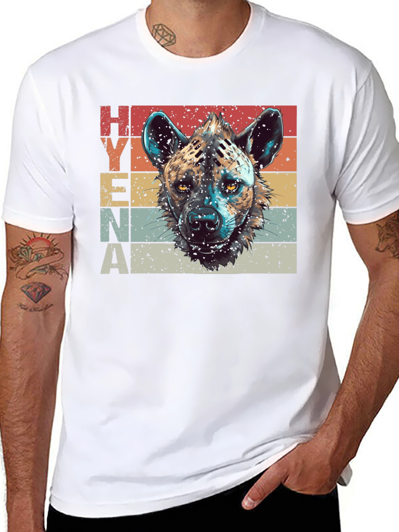Hyena Graphic Tee - Retro Style Animal Lover Shirt