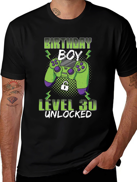 Birthday Boy Level 30 Unlocked Gaming T-Shirt