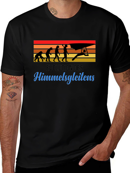 Evolution of Hang Gliding Black T-Shirt