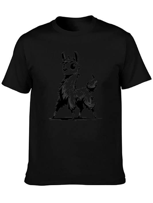 Cool Llama Graphic Black T-Shirt