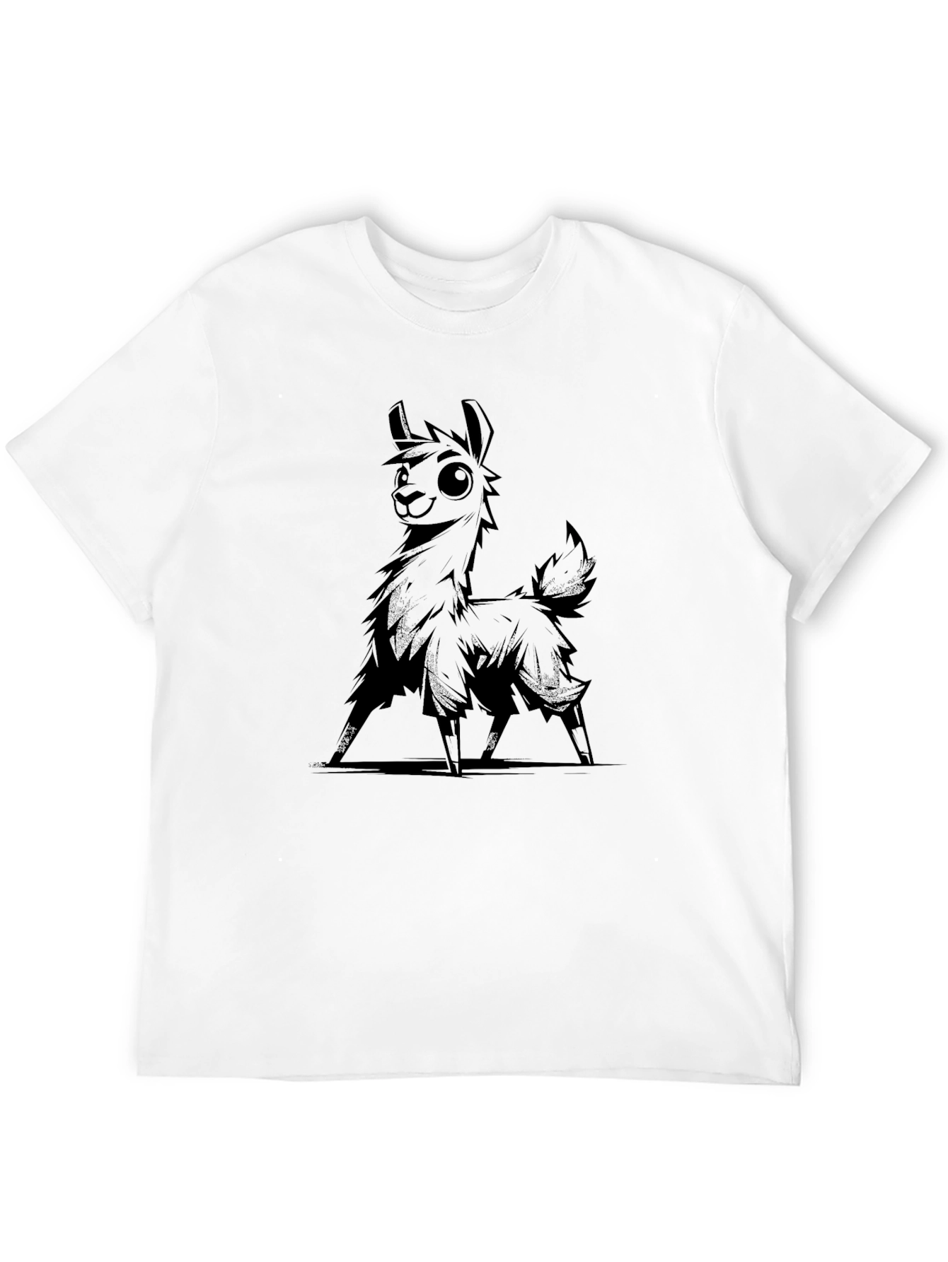 Cool Llama Graphic Black T-Shirt