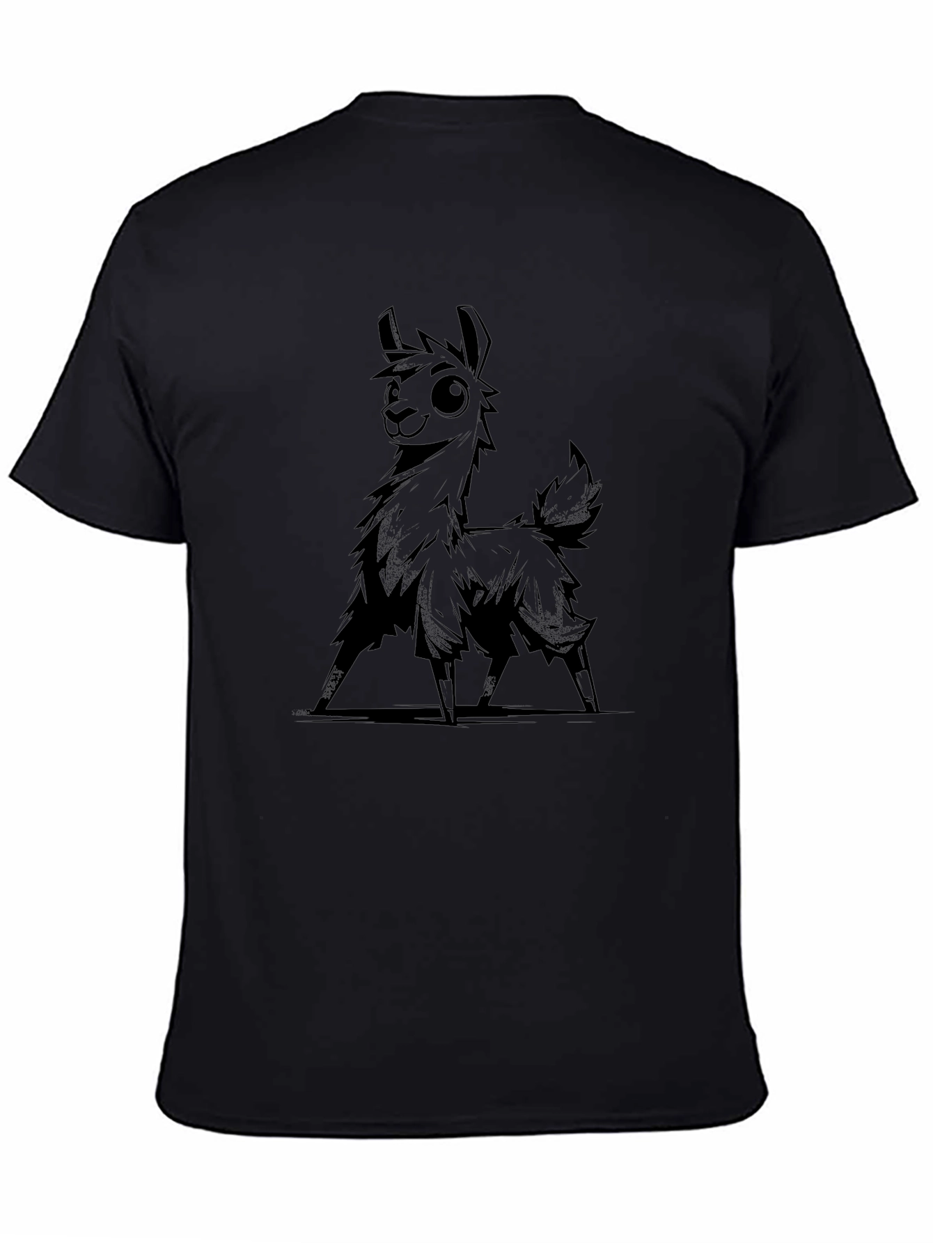 Cool Llama Graphic Black T-Shirt