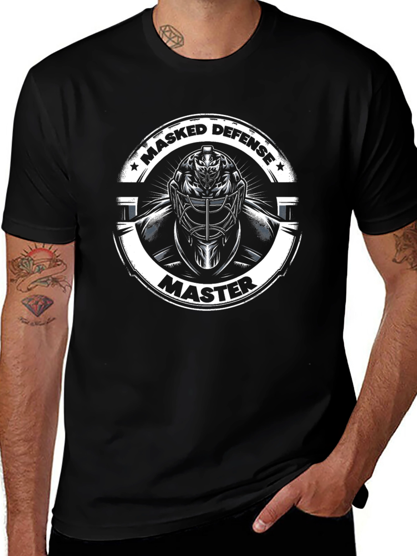 Masked Defense Master Graphic T-Shirt - Hockey Goalie Tee