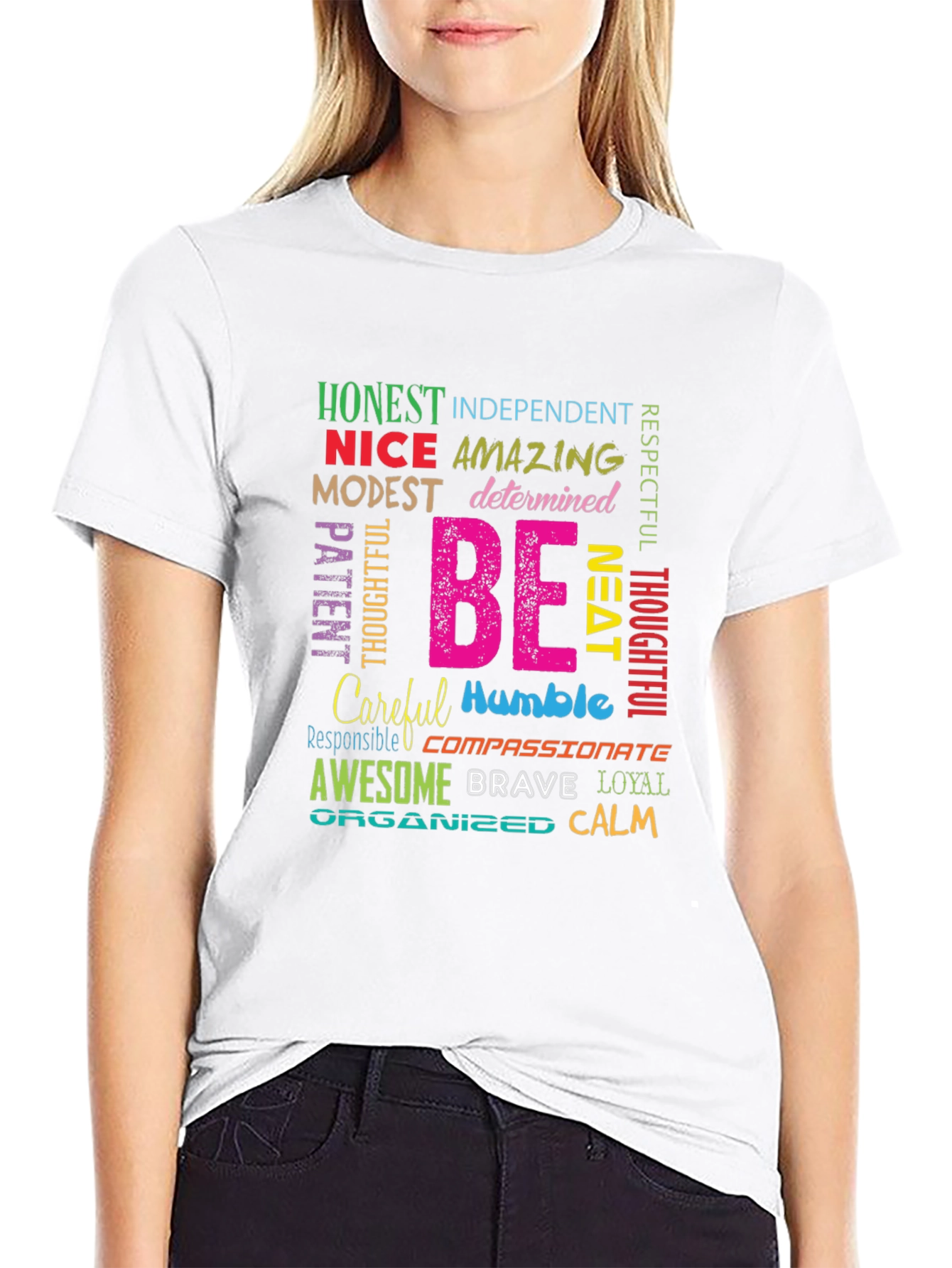 Positive Affirmations Graphic Tee - Be Honest Nice Awesome