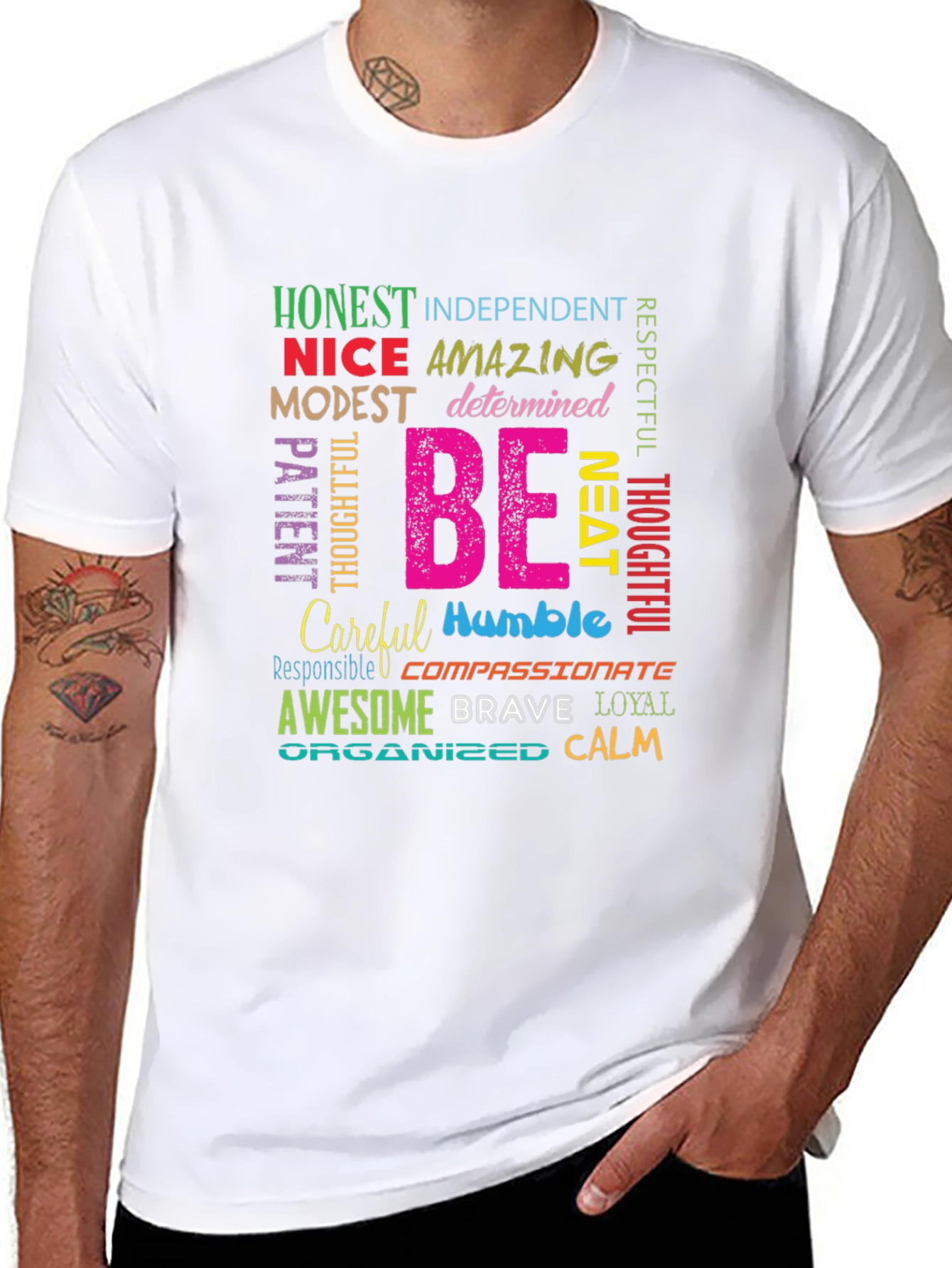 Positive Affirmations Graphic Tee - Be Honest Nice Awesome