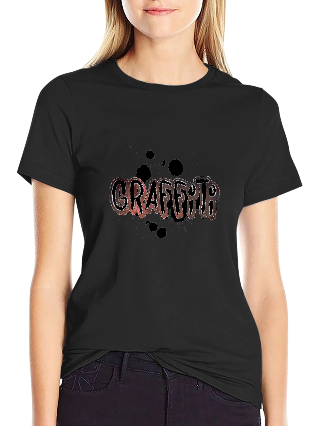 Graffiti Style Graphic Print T-Shirt