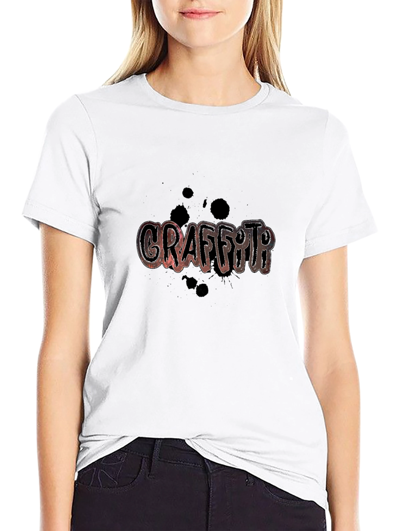 Graffiti Style Graphic Print T-Shirt