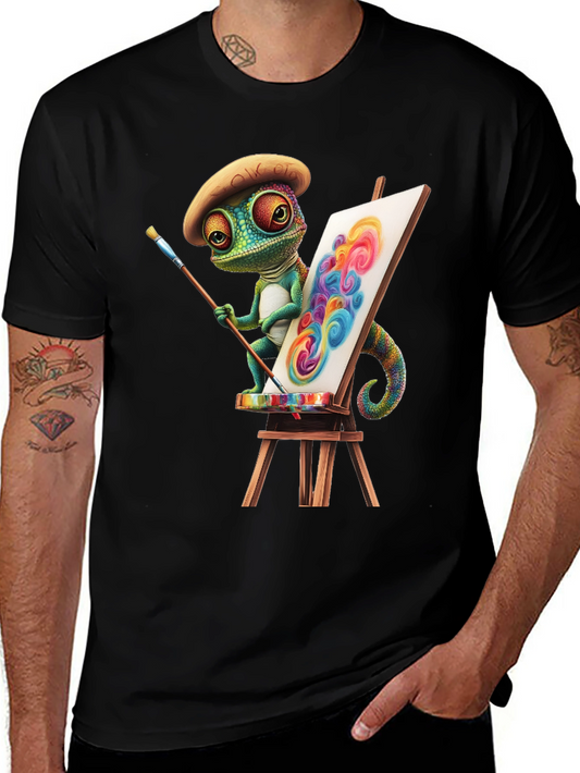 Chameleon Artist Graphic Tee - Unique Colorful Design