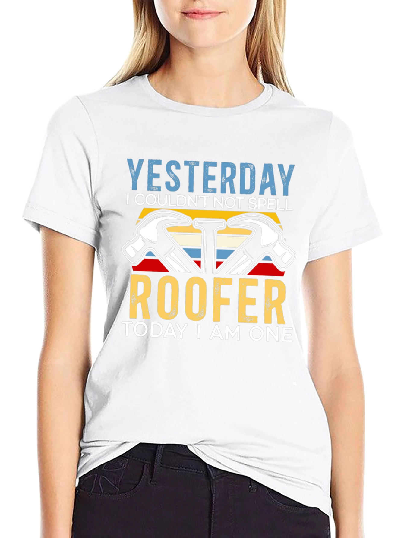 Funny Roofer T-Shirt - Yesterday I Couldnt Spell Roofer