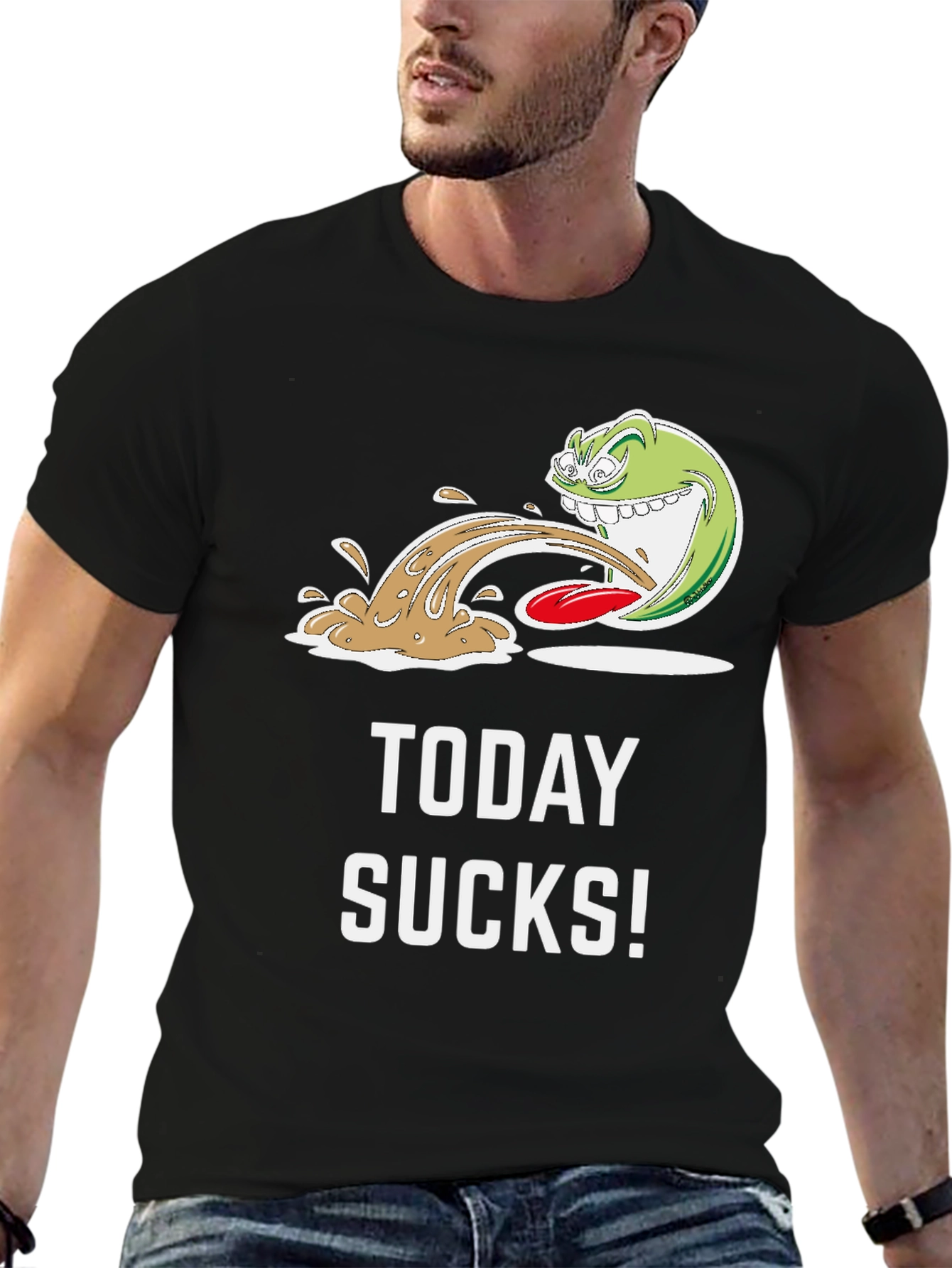 Today Sucks! Graphic T-Shirt - Black Crew Neck