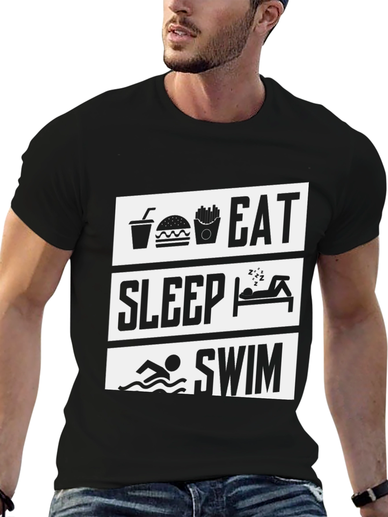 Eat Sleep Swim T-Shirt - Funny Swimmer Tee