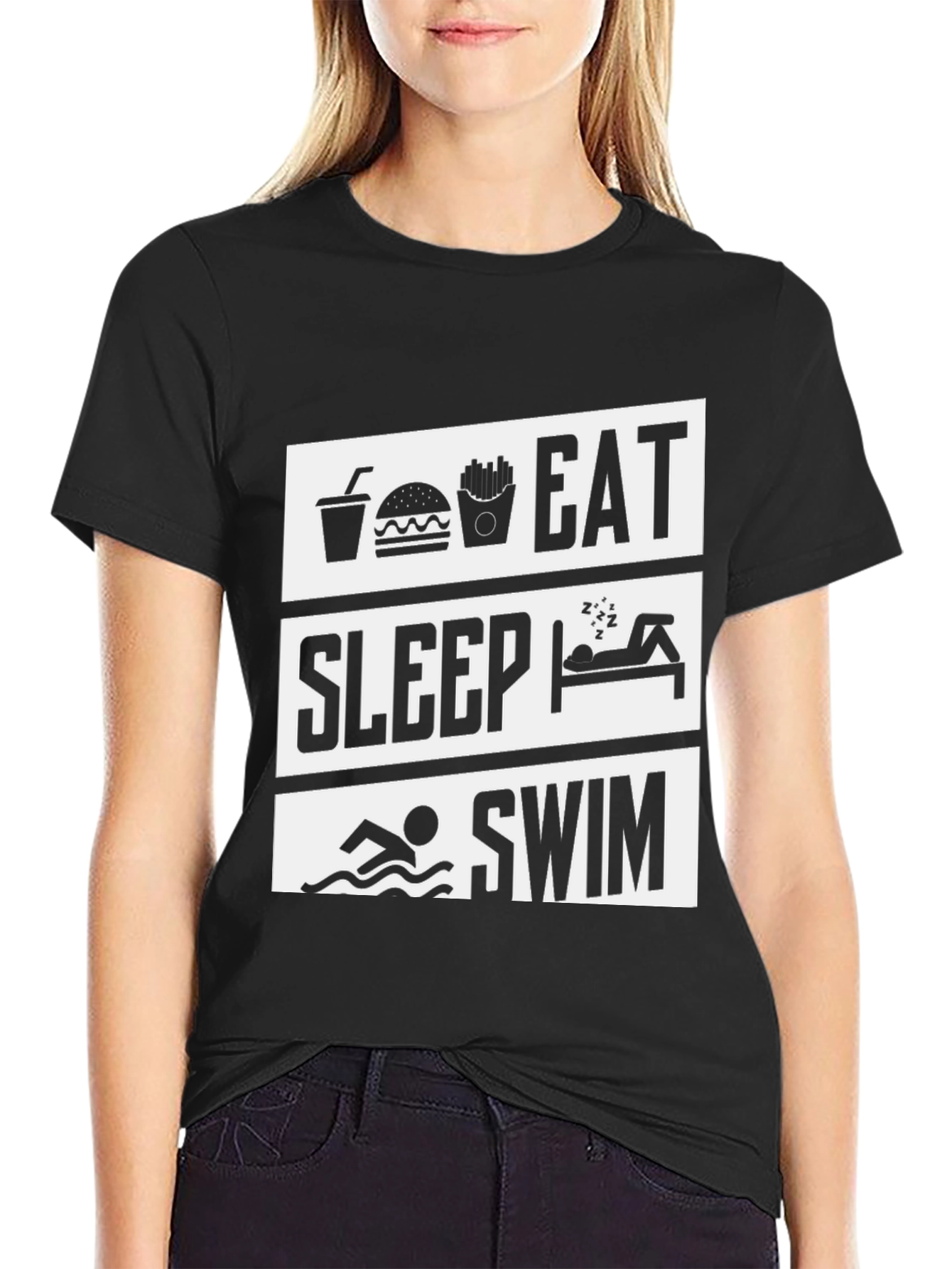 Eat Sleep Swim T-Shirt - Funny Swimmer Tee