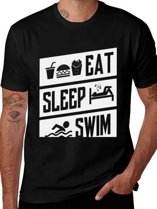 Eat Sleep Swim T-Shirt - Funny Swimmer Tee