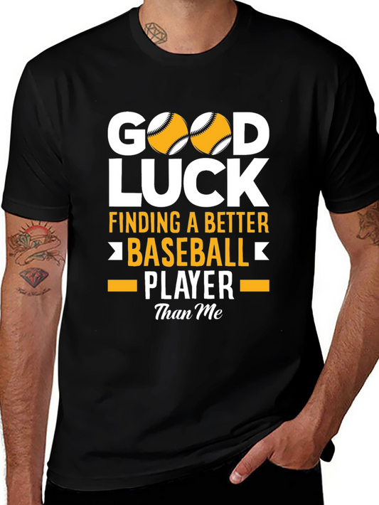 Good Luck Baseball Player Black T-Shirt