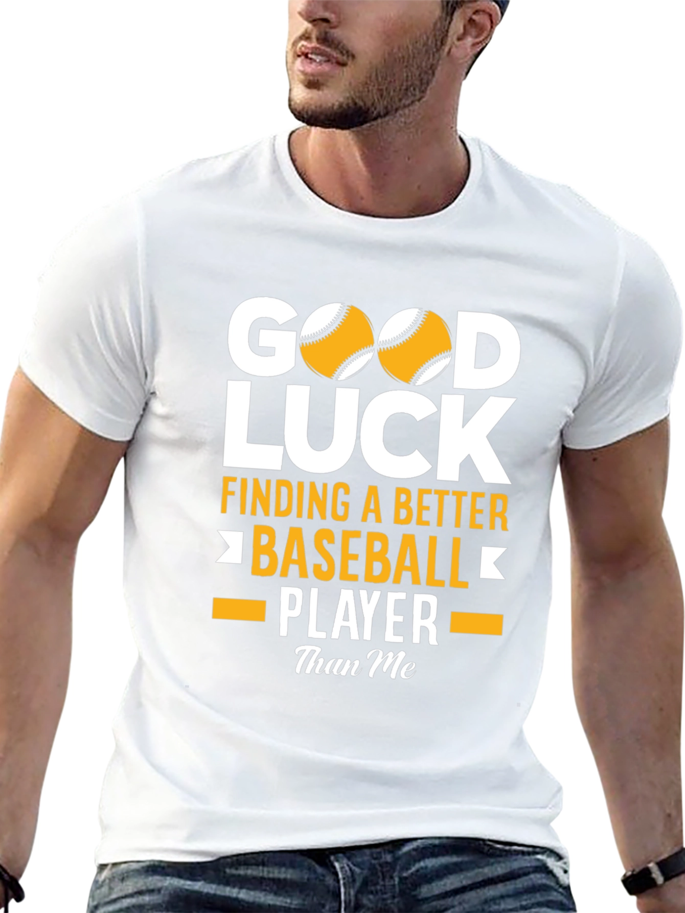 Good Luck Baseball Player Black T-Shirt