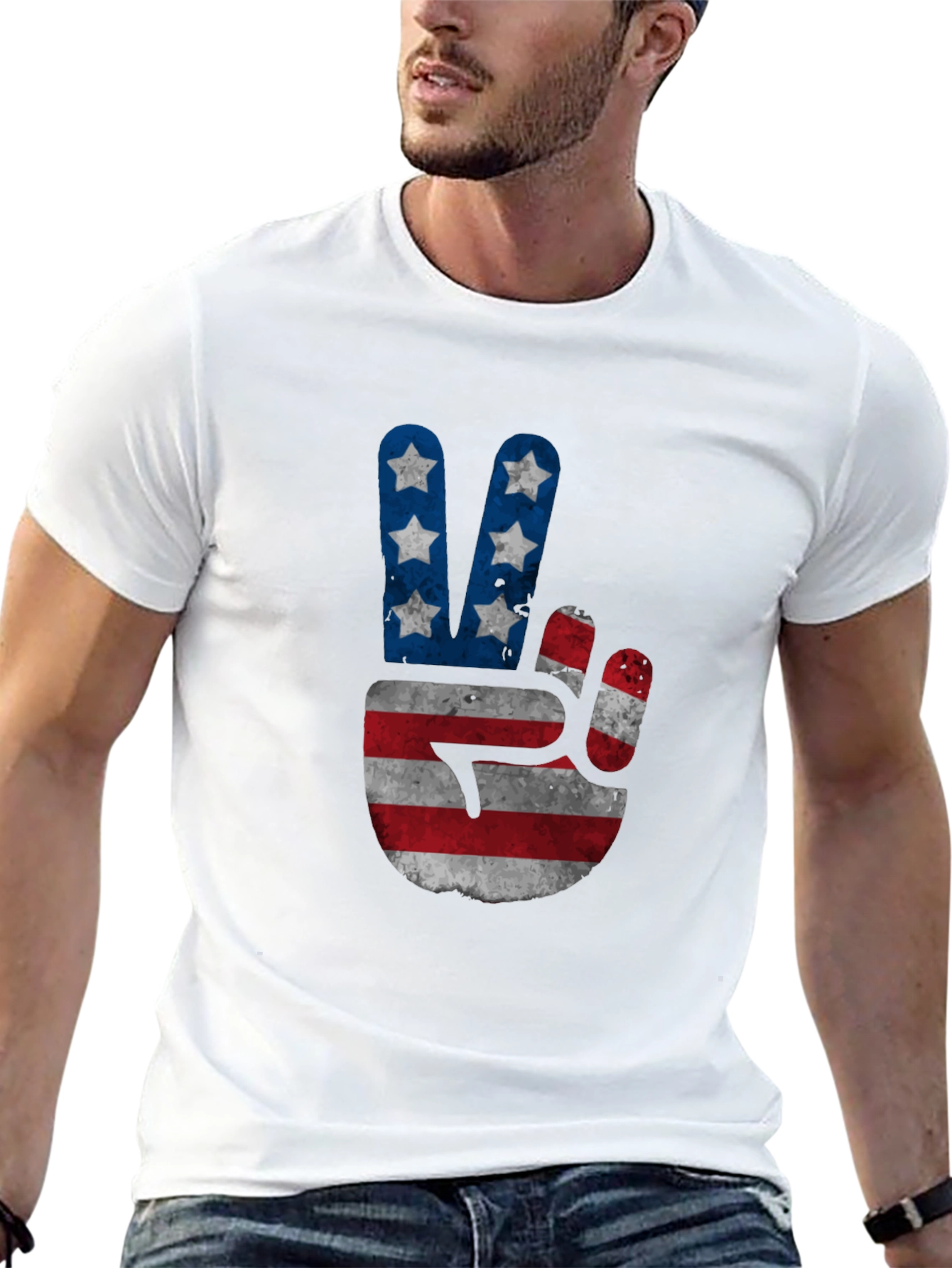 Peace Sign American Flag T-Shirt