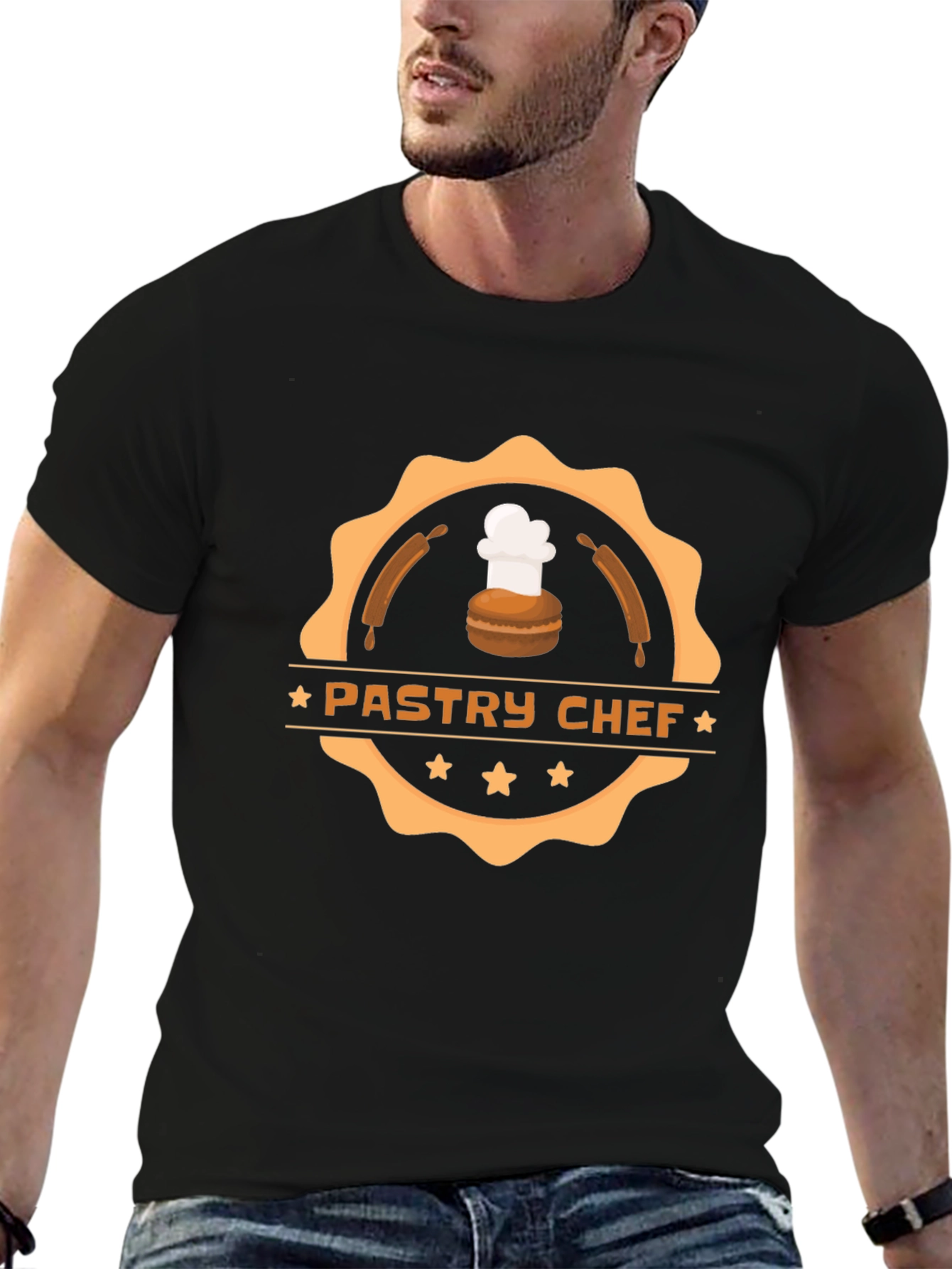 Pastry Chef Graphic Black T-Shirt