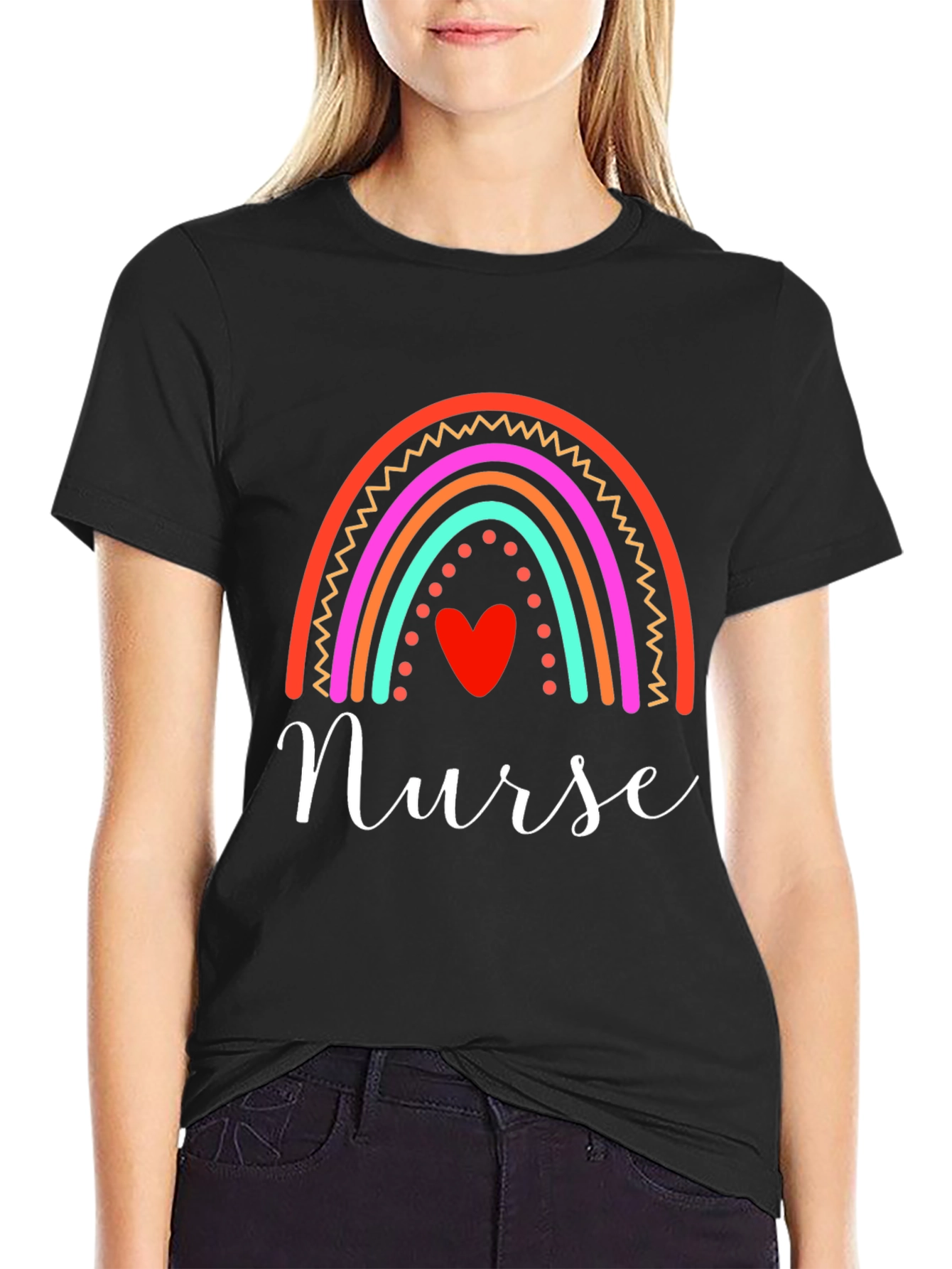 Nurse Rainbow Heart T-Shirt