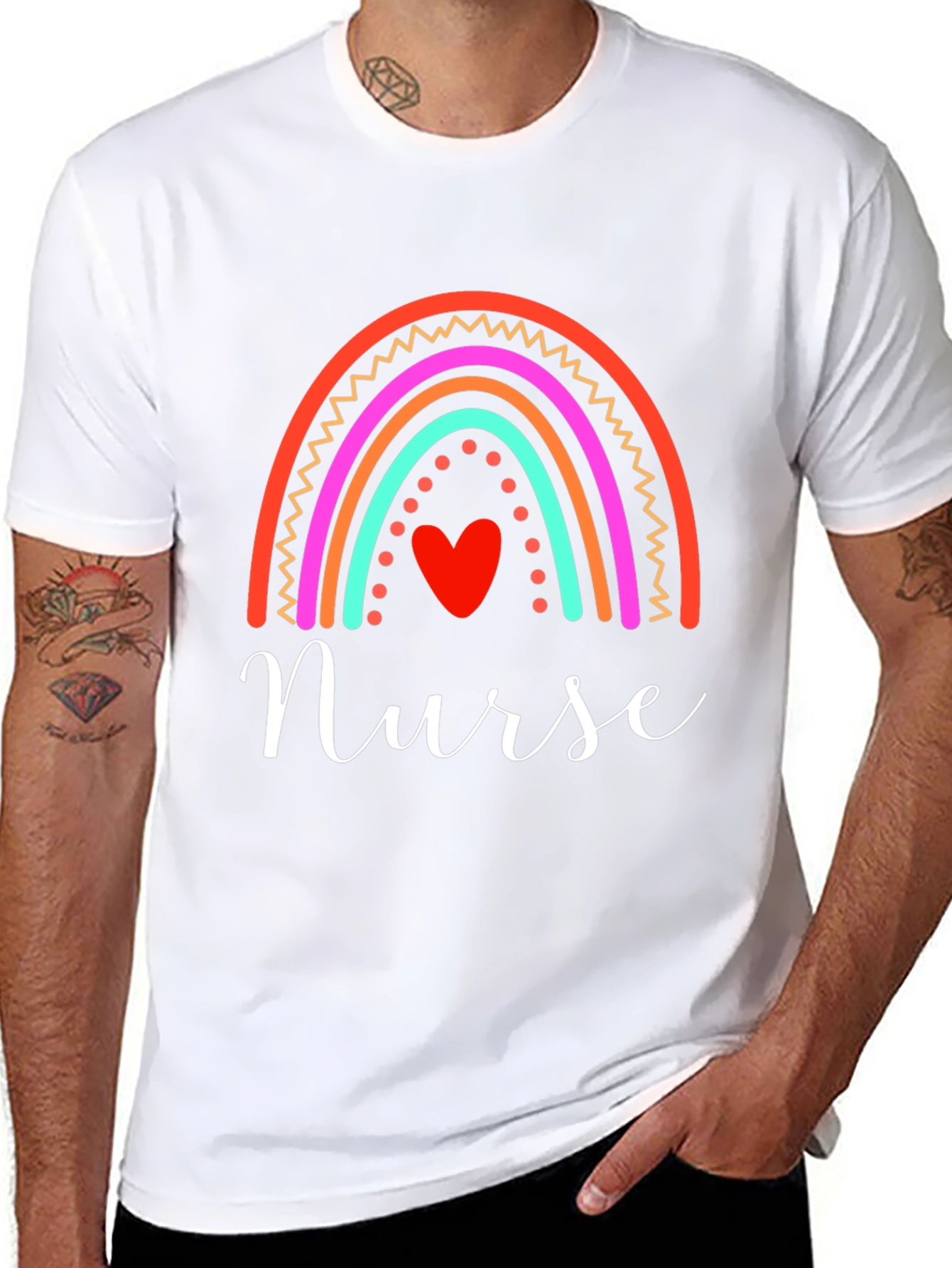 Nurse Rainbow Heart T-Shirt