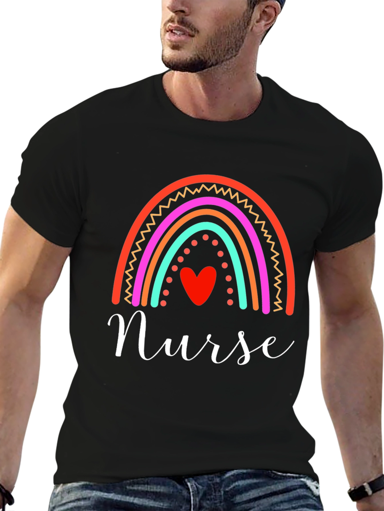 Nurse Rainbow Heart T-Shirt