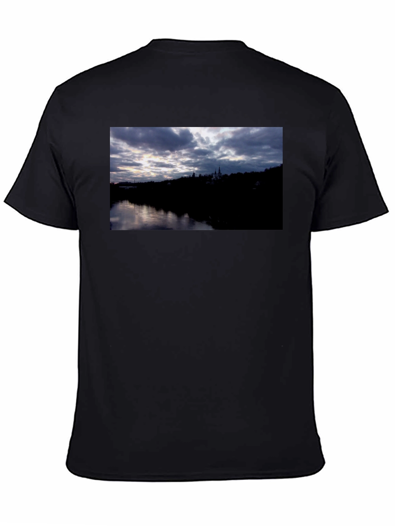 River View Graphic Tee - Black Cotton Comfort