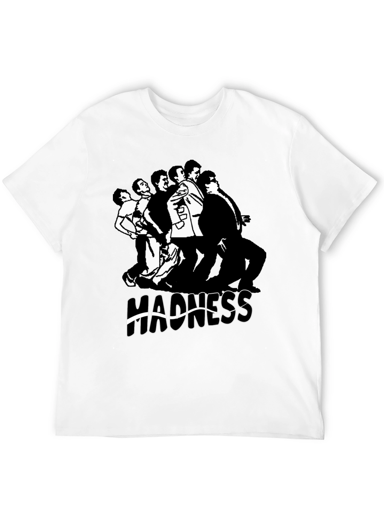 Madness Band T-Shirt Black Cotton Crew Neck Mens