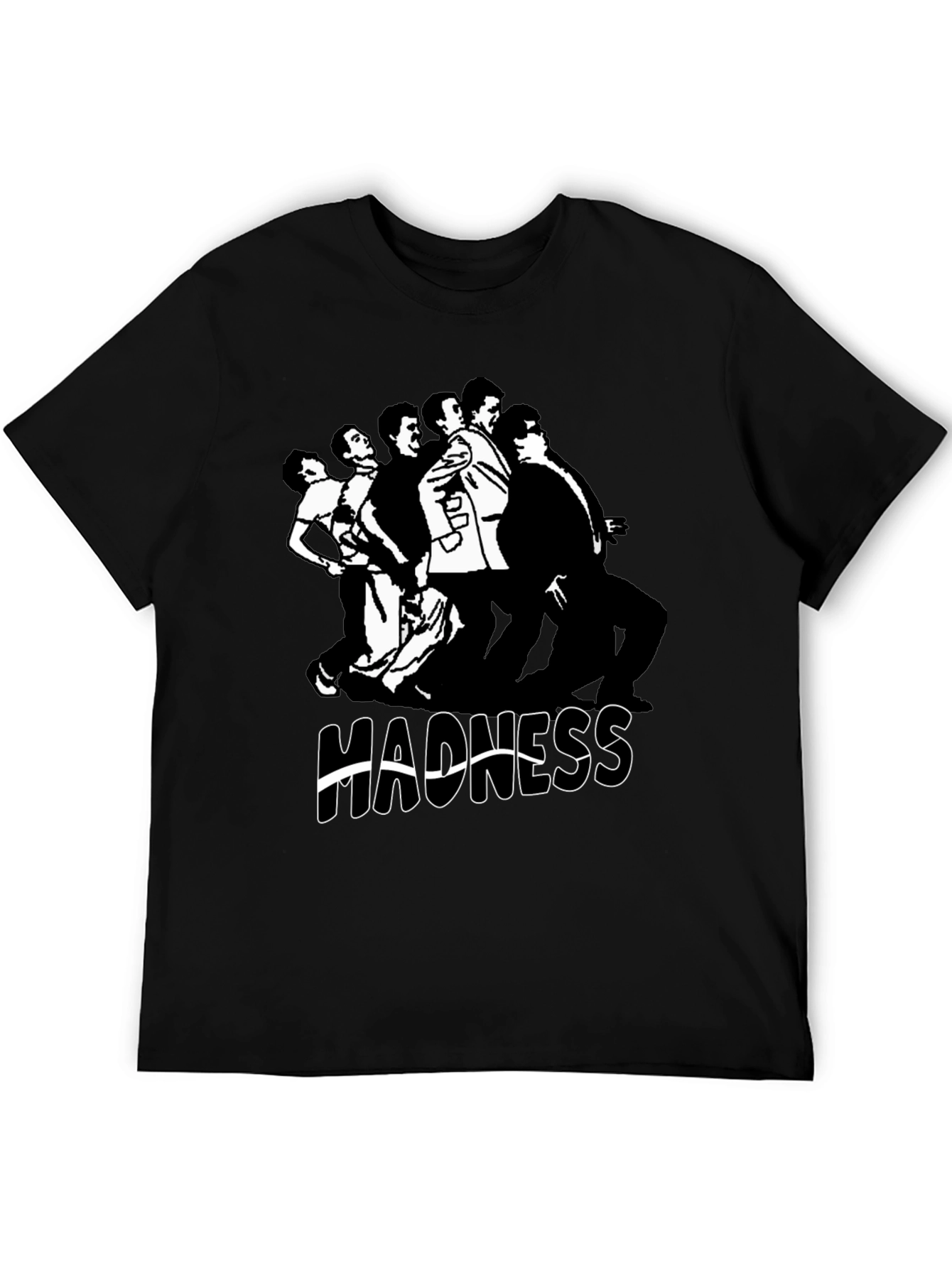 Madness Band T-Shirt Black Cotton Crew Neck Mens