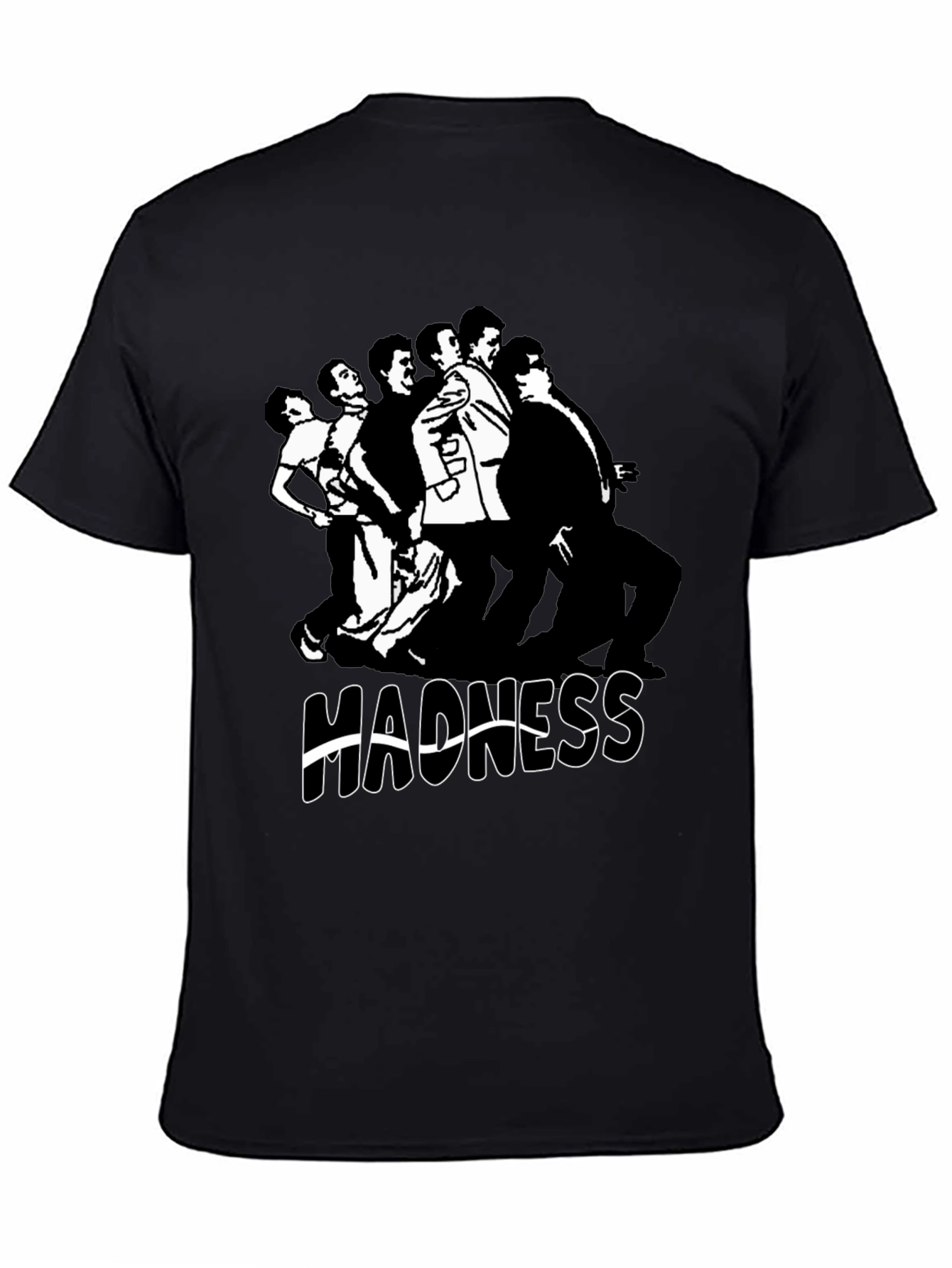 Madness Band T-Shirt Black Cotton Crew Neck Mens