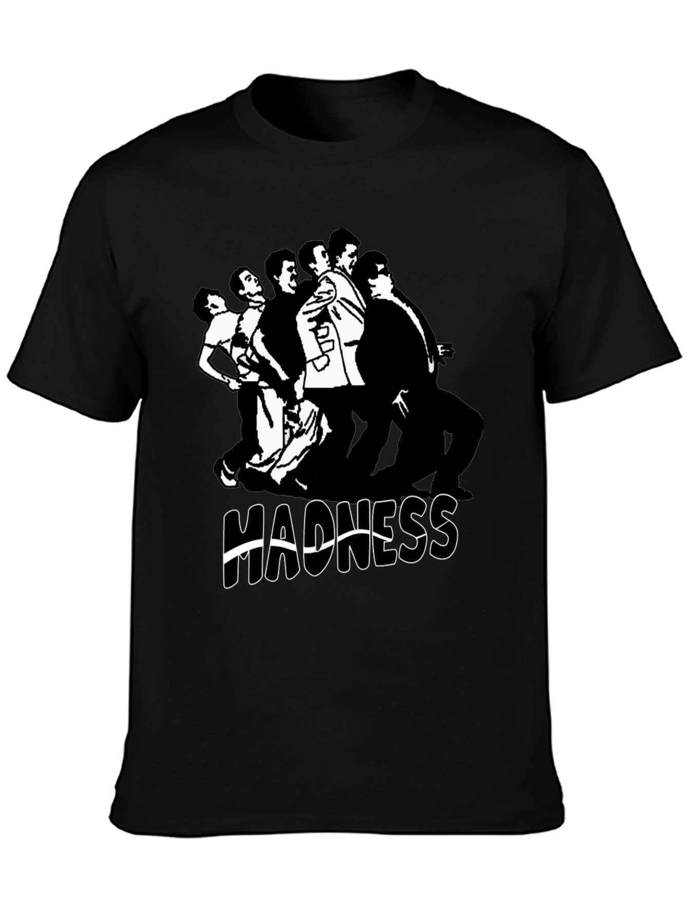 Madness Band T-Shirt Black Cotton Crew Neck Mens