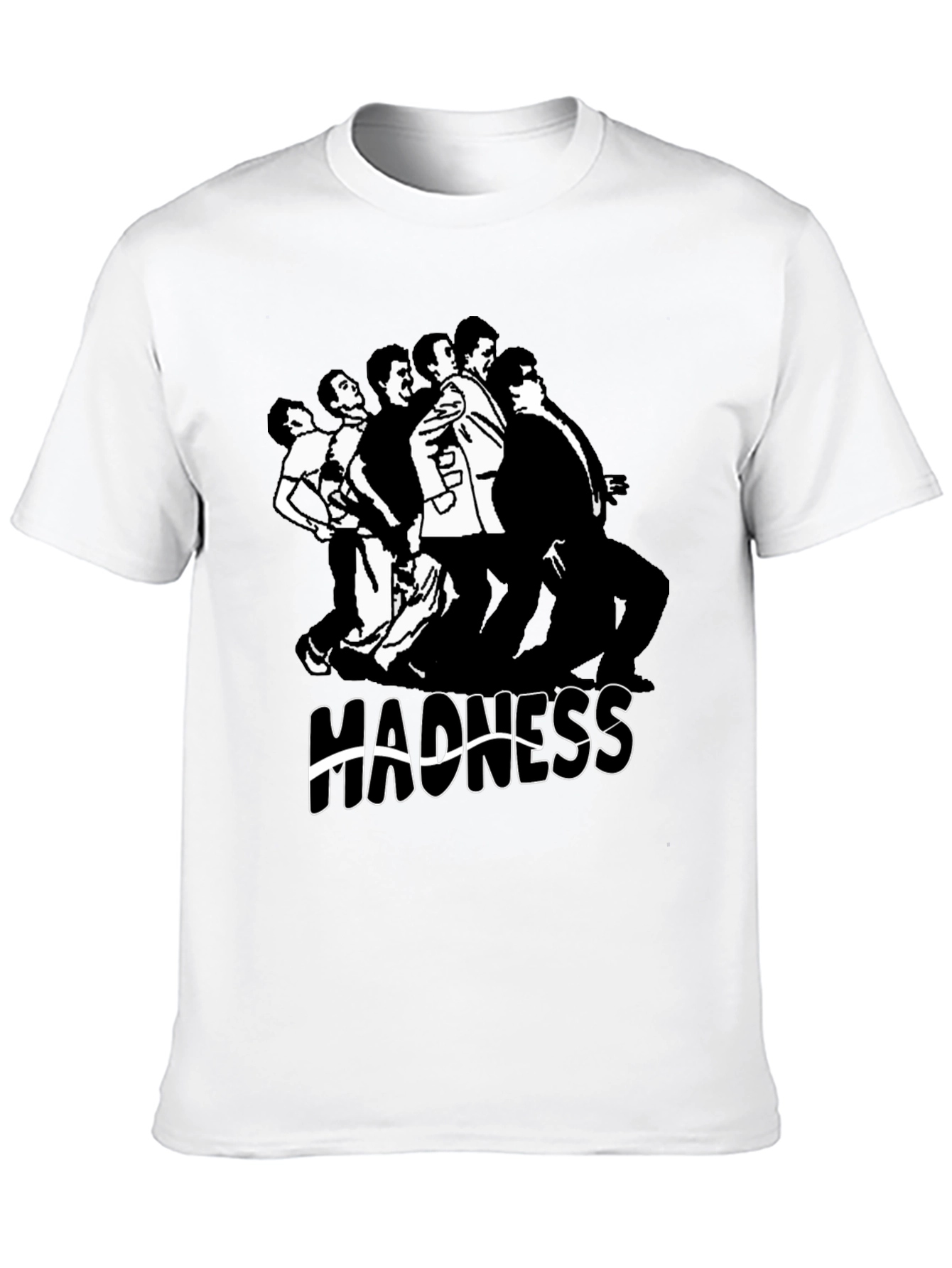 Madness Band T-Shirt Black Cotton Crew Neck Mens