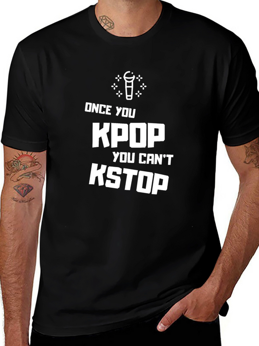 KPOP KSTOP Black Graphic Tee Shirt