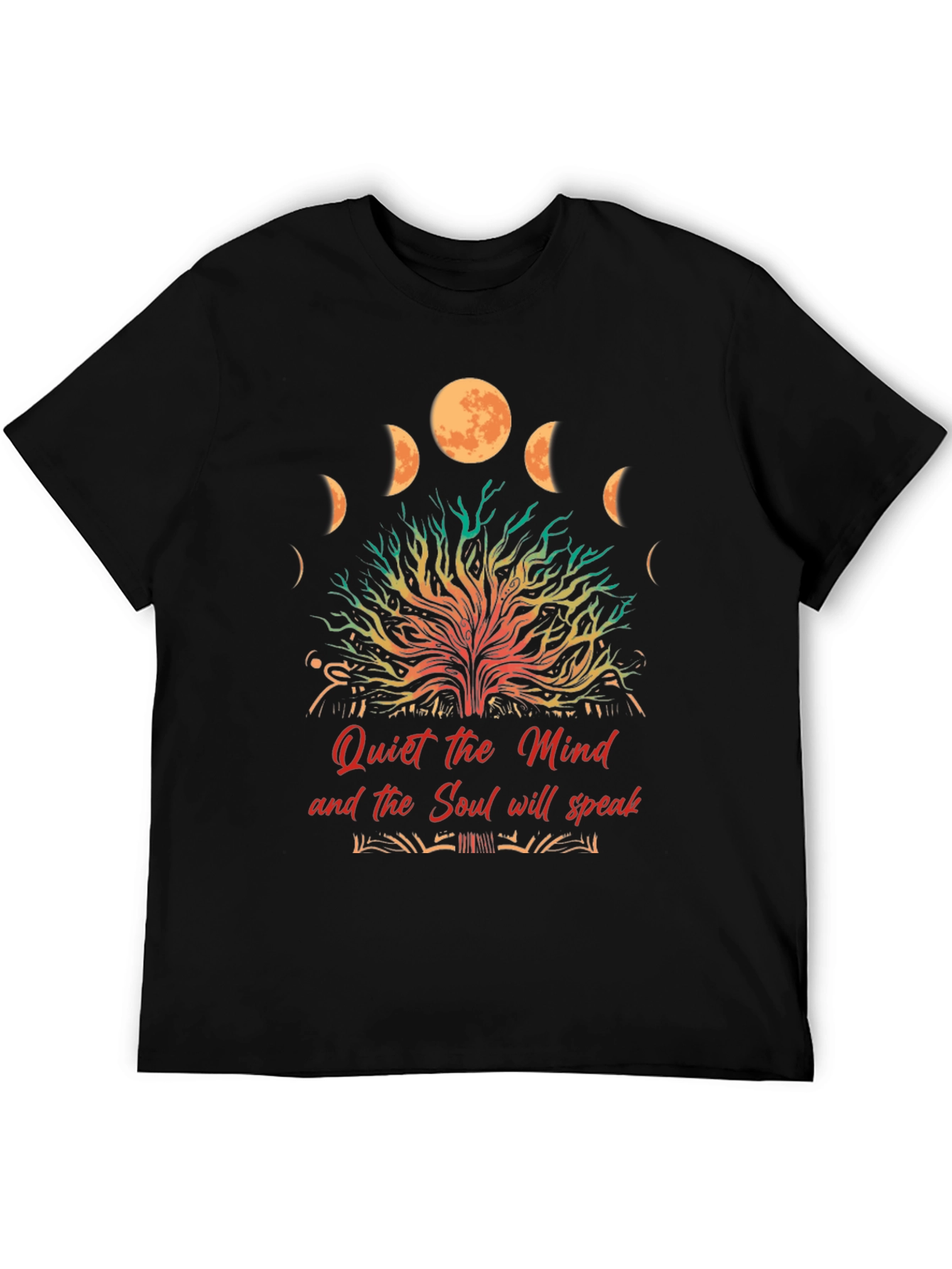 Quiet Mind Soul Speak Black Graphic T-Shirt