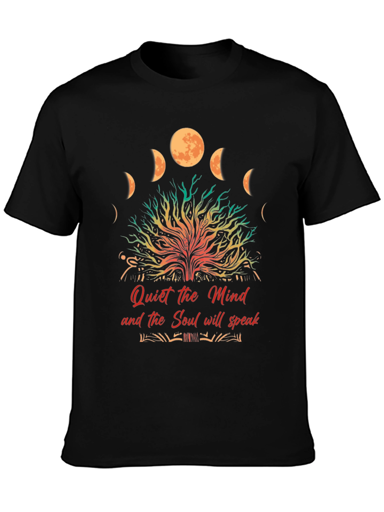 Quiet Mind Soul Speak Black Graphic T-Shirt