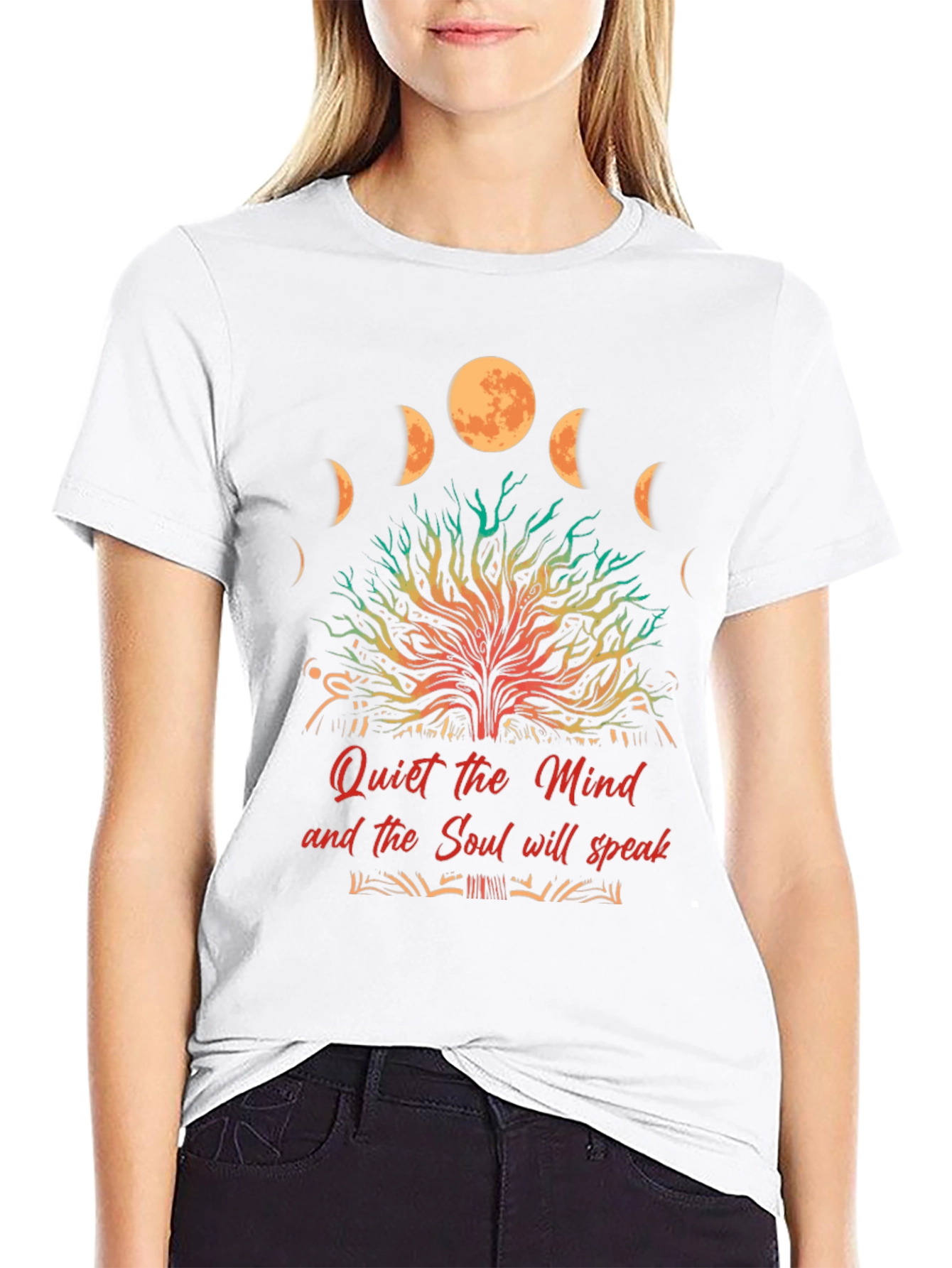 Quiet Mind Soul Speak Black Graphic T-Shirt