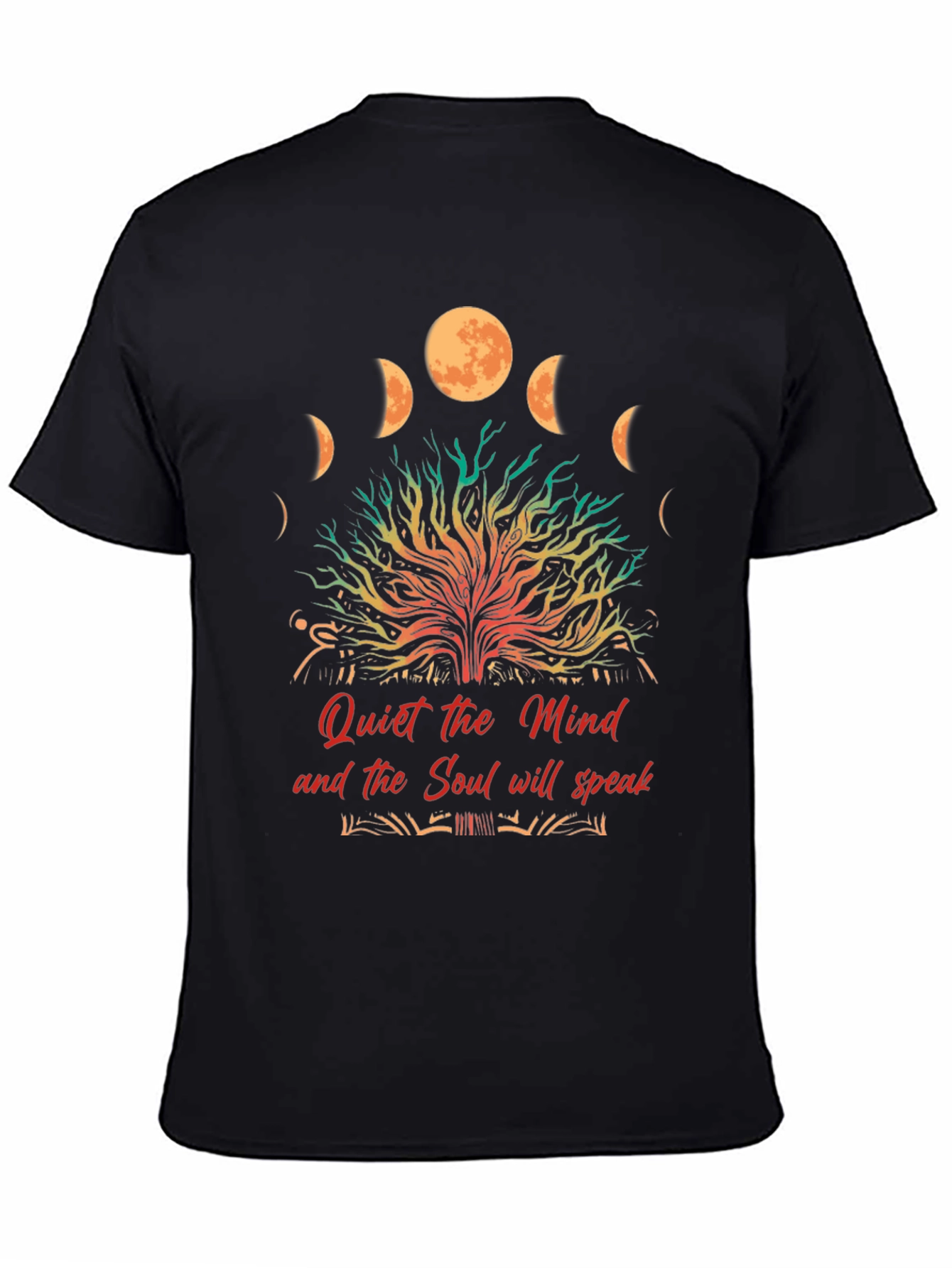 Quiet Mind Soul Speak Black Graphic T-Shirt