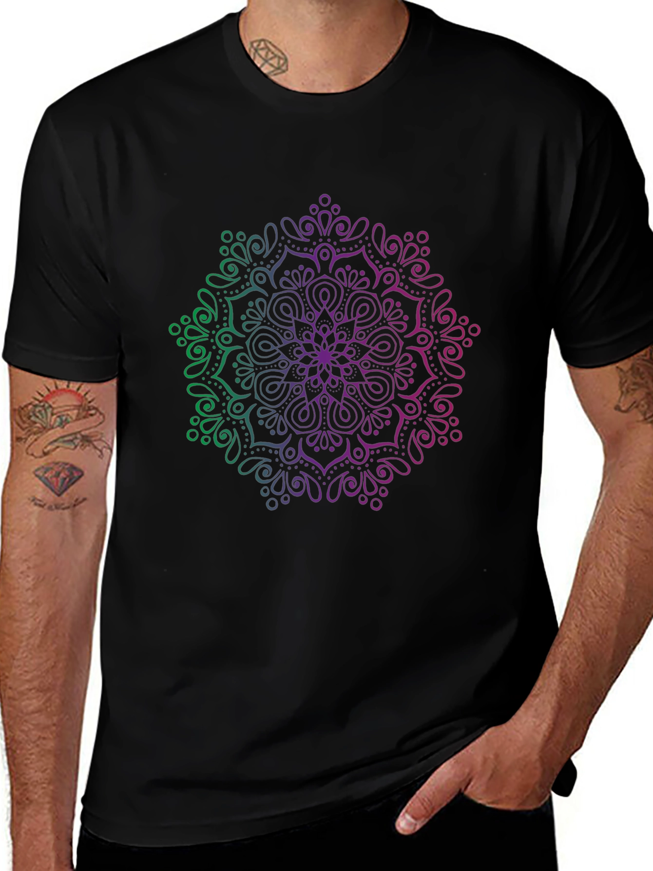 Mandala Graphic Print T-Shirt - Casual Comfort