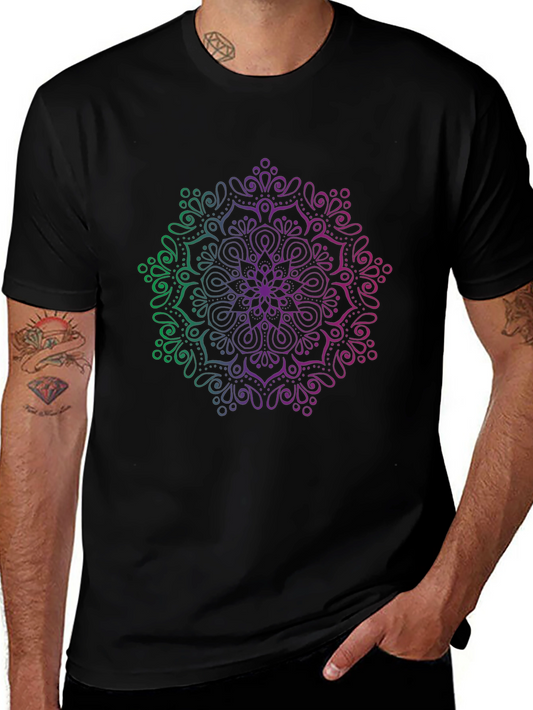 Mandala Graphic Print T-Shirt - Casual Comfort