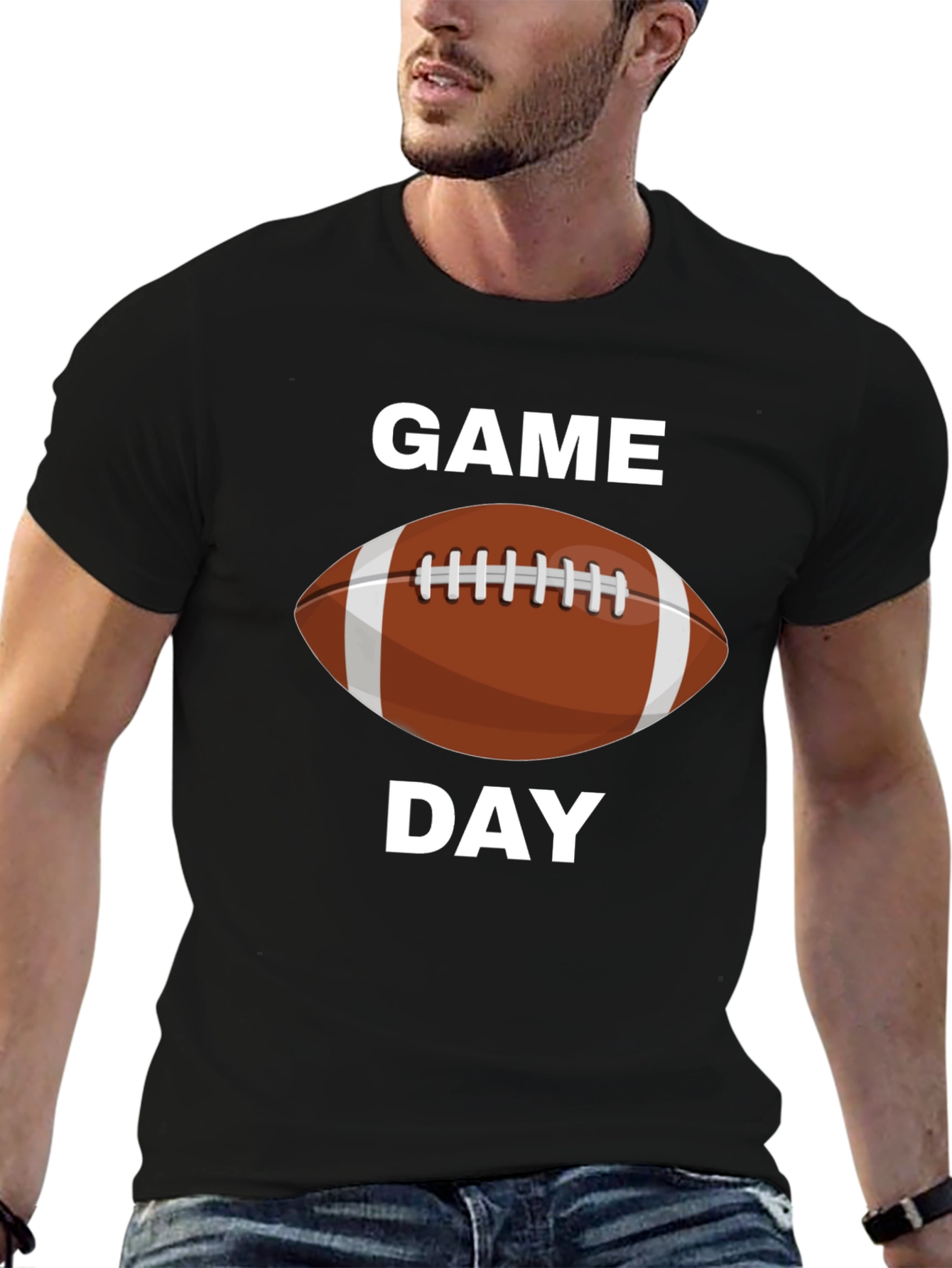 Game Day Football Graphic Tee - Black