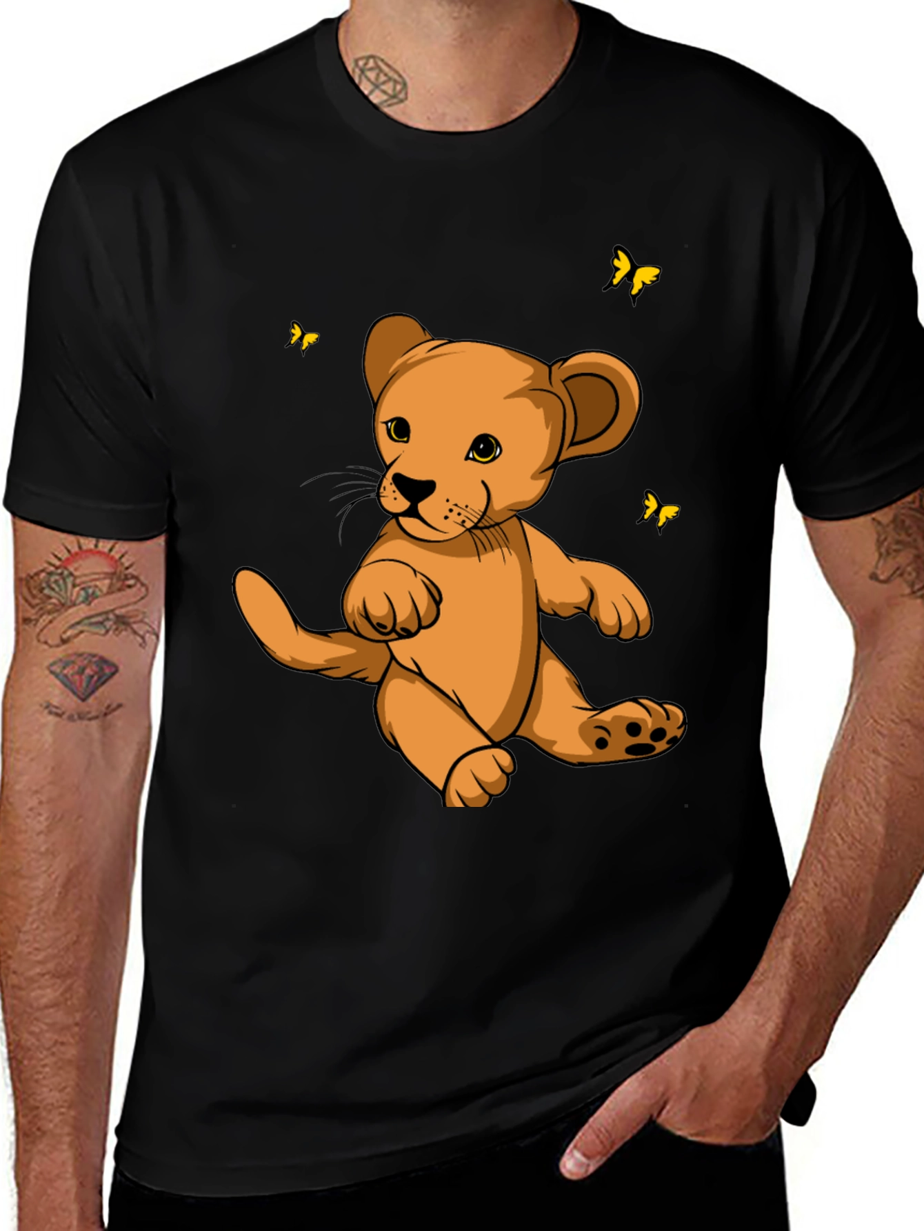 Cute Lion Cub Graphic T-Shirt